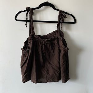Crop top with tie straps